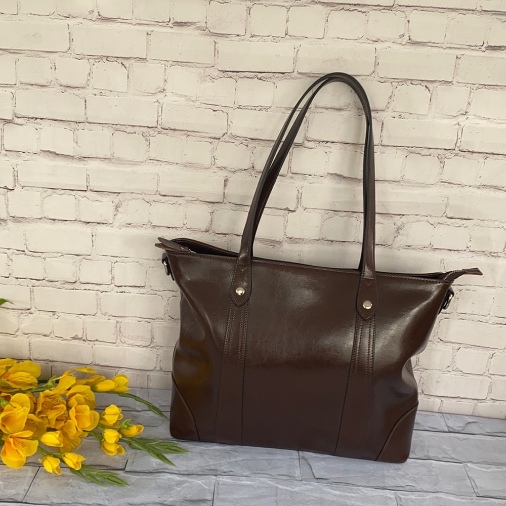 SZone  split cow leather tote shoulder bag